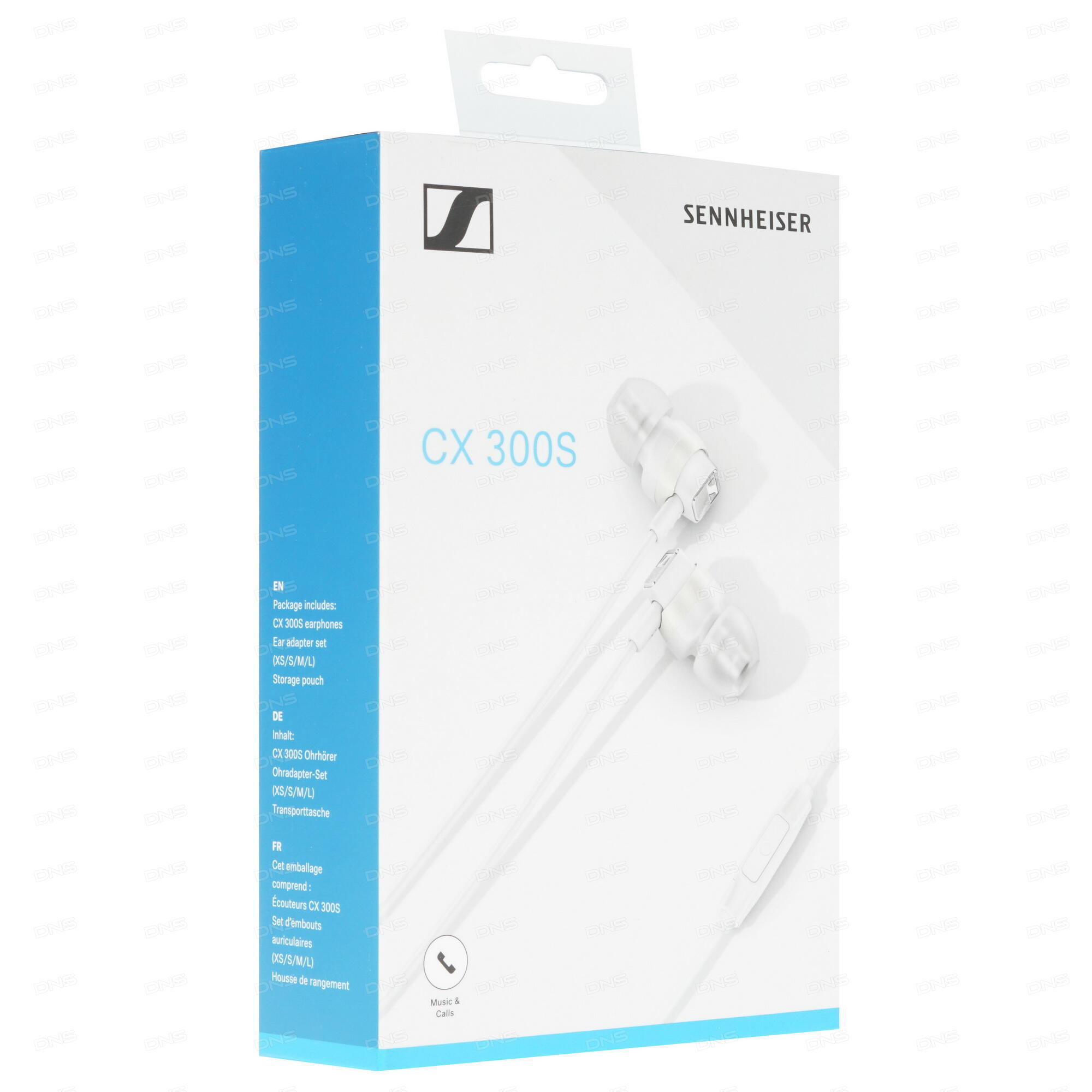 Наушники Sennheiser CX 300S (вставные (затычки), закрытые, 17-21000 Гц, каб. 1.2м, микр., 3.5мм, бел в магазине RentaPhoto.Store