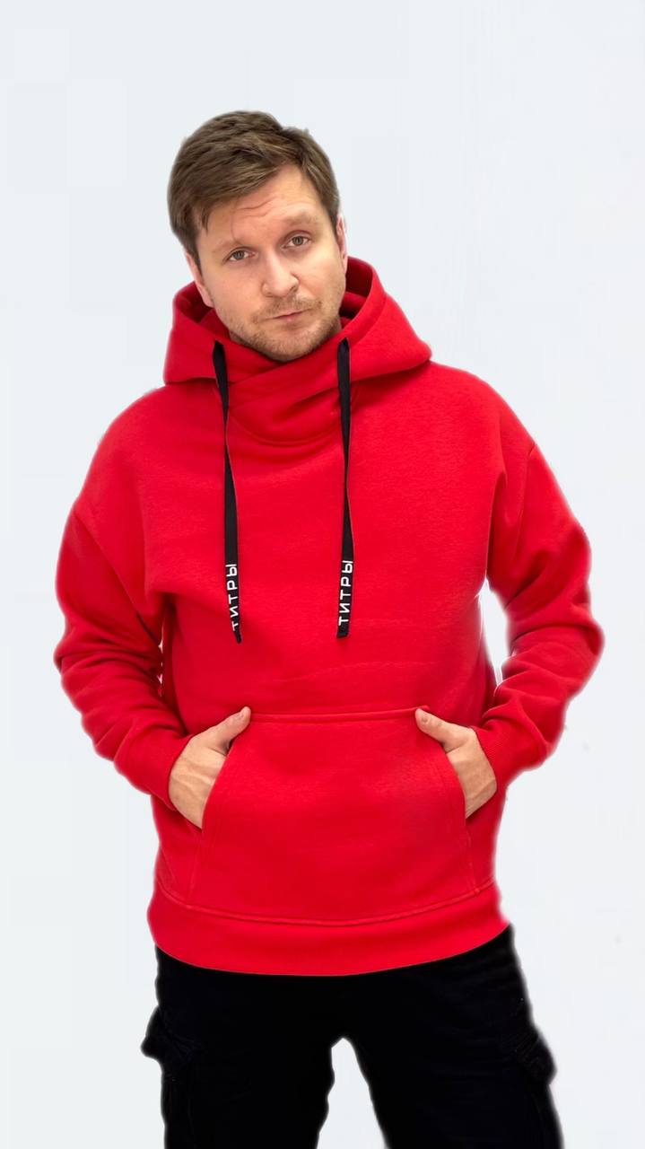 Худи "Титры" красный L в магазине RentaPhoto.Store